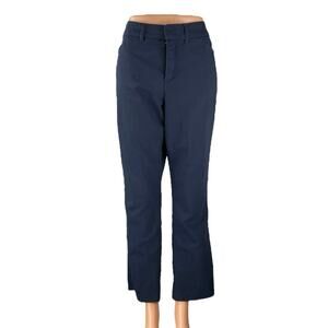 Gloria Vanderbilt Women's Navy Blue High Rise Straight Leg Trousers Pants Sz 14